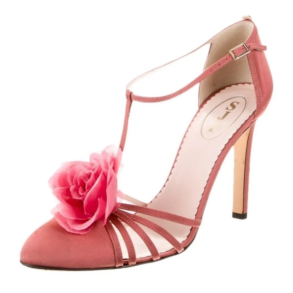 Sarah Jessica Parker T-Strap Canvas Pumps Size 11 - Picture 1 of 6